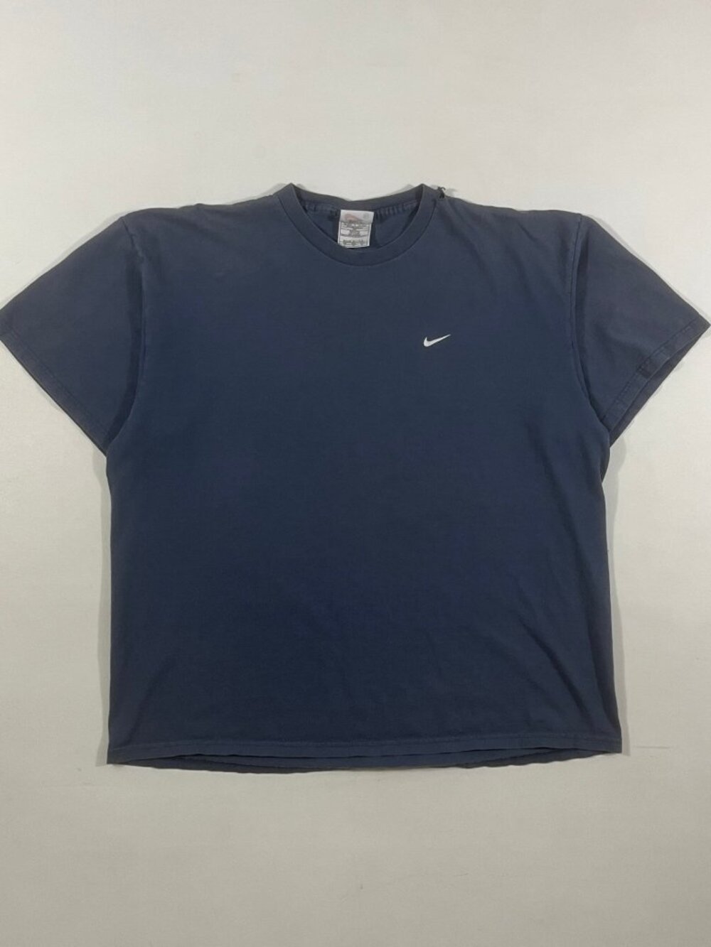 Vintage Y2K Nike Golf Swoosh Made in USA Faded Navy Boxy Tee XL